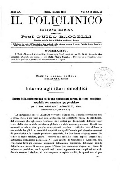 Il policlinico. Sezione medica