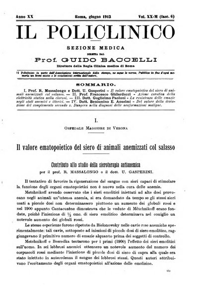 Il policlinico. Sezione medica