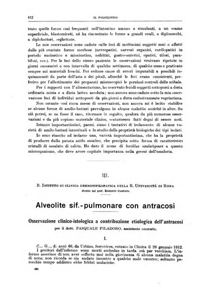 Il policlinico. Sezione medica