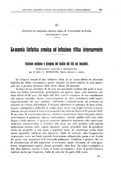 Il policlinico. Sezione medica