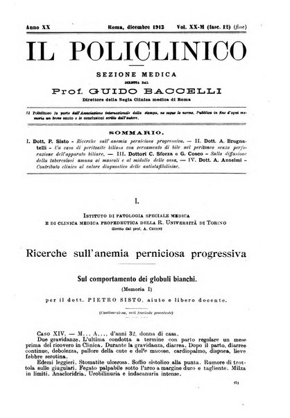 Il policlinico. Sezione medica