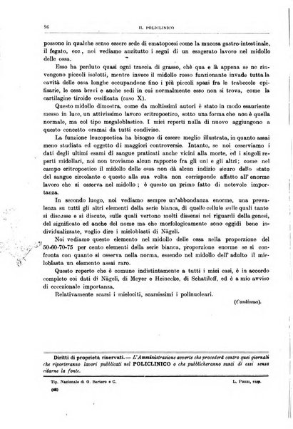 Il policlinico. Sezione medica