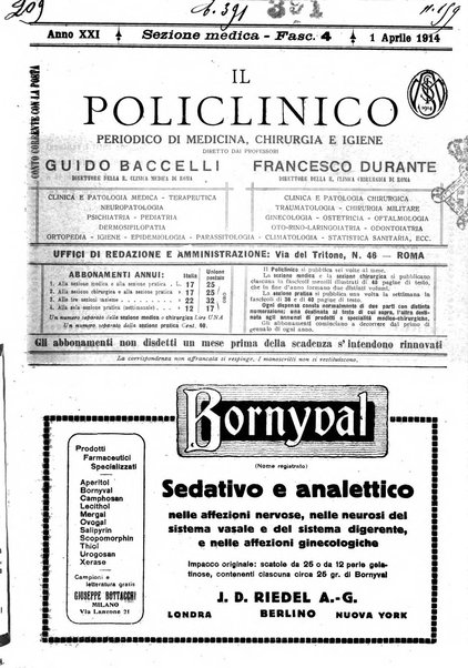 Il policlinico. Sezione medica