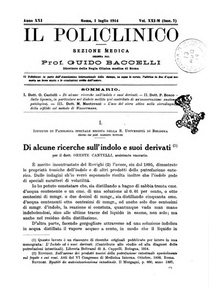 Il policlinico. Sezione medica