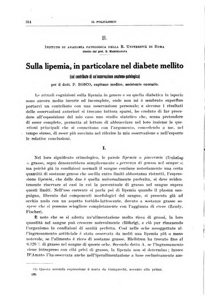 Il policlinico. Sezione medica