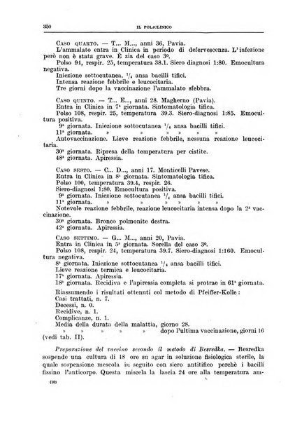 Il policlinico. Sezione medica