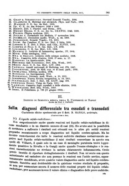 Il policlinico. Sezione medica