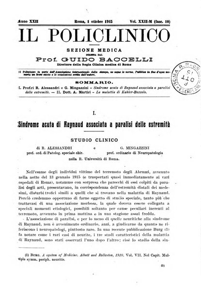 Il policlinico. Sezione medica