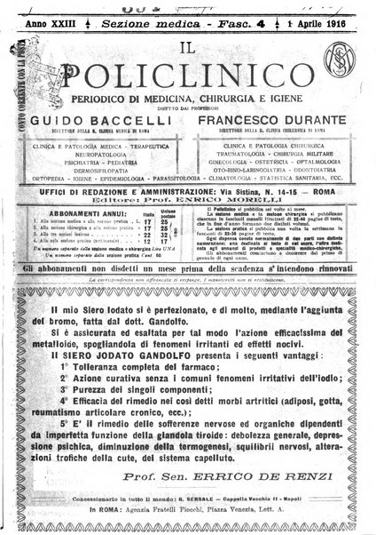 Il policlinico. Sezione medica