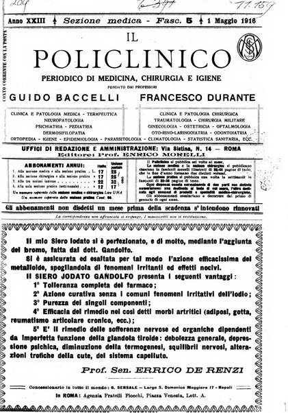 Il policlinico. Sezione medica