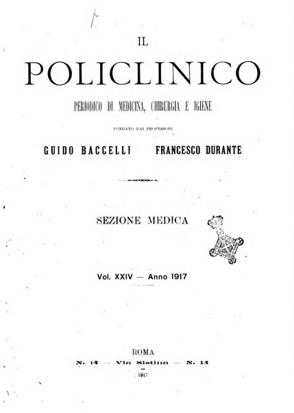 Il policlinico. Sezione medica