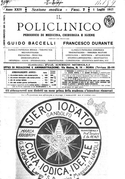 Il policlinico. Sezione medica