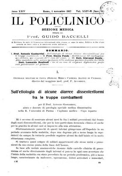 Il policlinico. Sezione medica