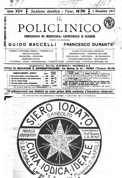 Il policlinico. Sezione medica