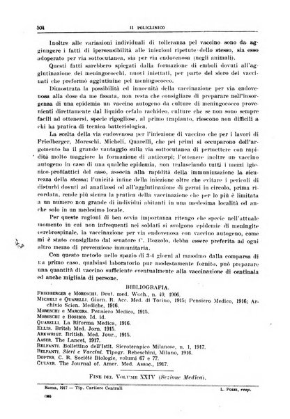 Il policlinico. Sezione medica