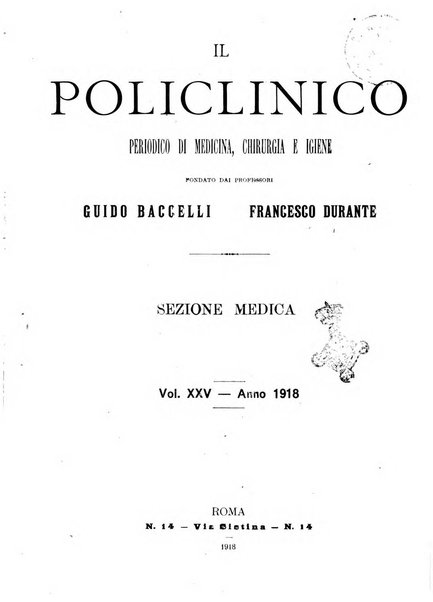 Il policlinico. Sezione medica