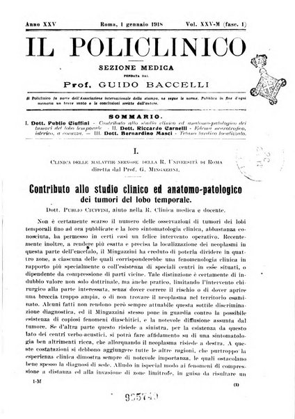 Il policlinico. Sezione medica