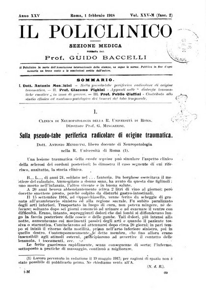 Il policlinico. Sezione medica