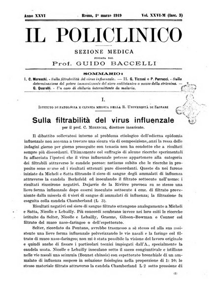 Il policlinico. Sezione medica