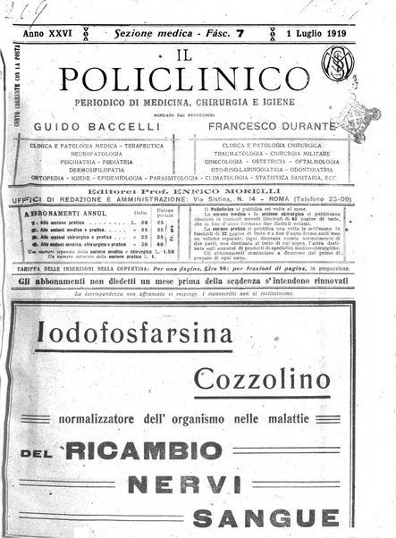 Il policlinico. Sezione medica