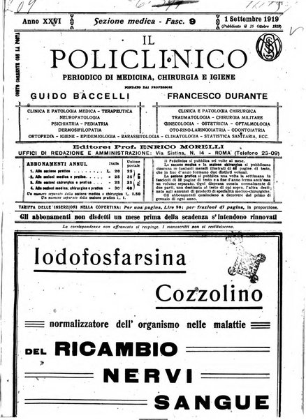 Il policlinico. Sezione medica