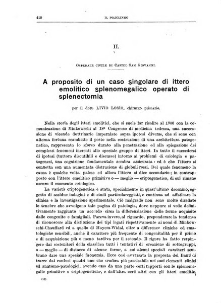 Il policlinico. Sezione medica