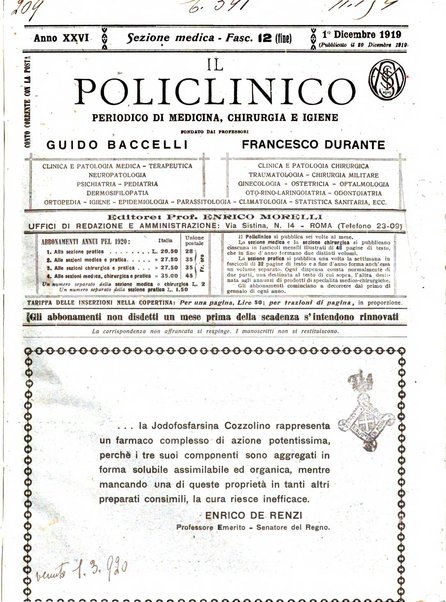 Il policlinico. Sezione medica