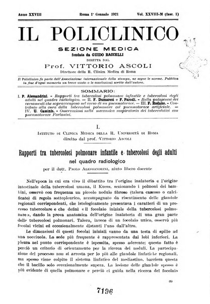 Il policlinico. Sezione medica