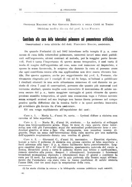 Il policlinico. Sezione medica