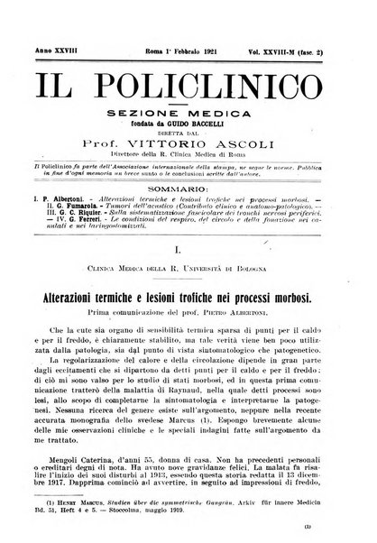 Il policlinico. Sezione medica