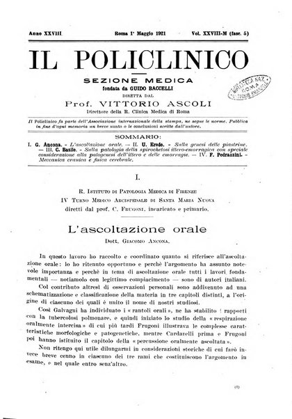 Il policlinico. Sezione medica