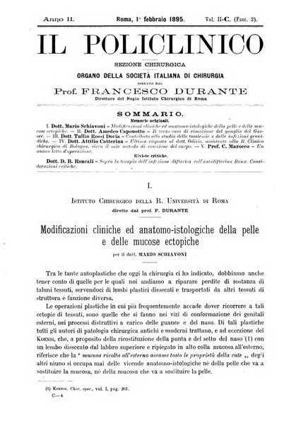 Il policlinico. Sezione chirurgica organo della Società italiana di chirurgia