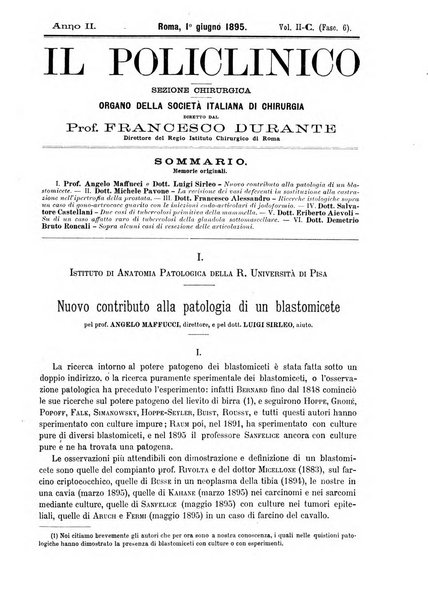 Il policlinico. Sezione chirurgica organo della Società italiana di chirurgia