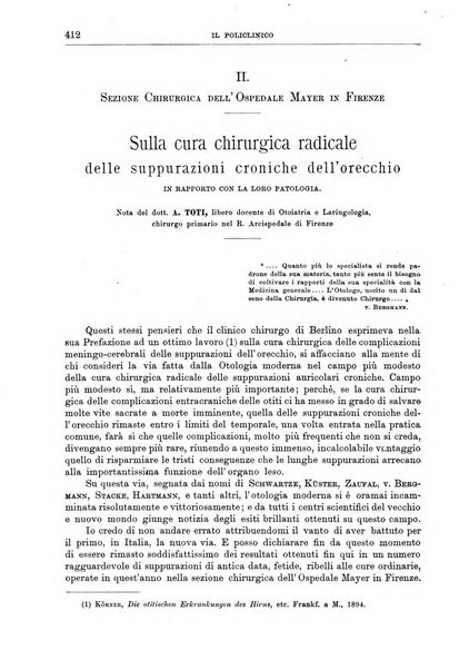 Il policlinico. Sezione chirurgica organo della Società italiana di chirurgia