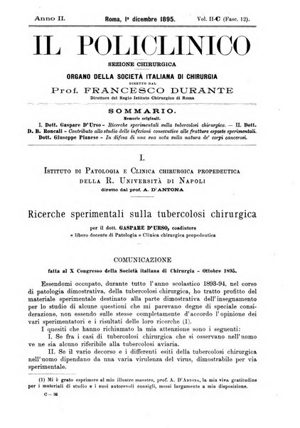 Il policlinico. Sezione chirurgica organo della Società italiana di chirurgia