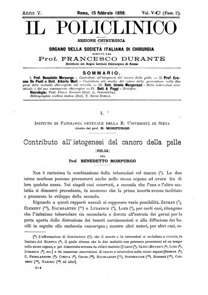 Il policlinico. Sezione chirurgica organo della Società italiana di chirurgia