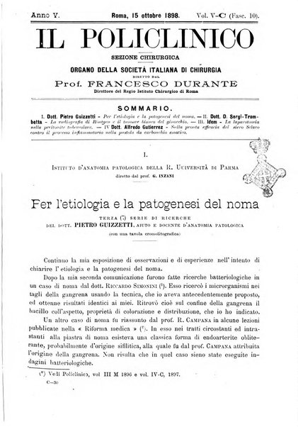 Il policlinico. Sezione chirurgica organo della Società italiana di chirurgia