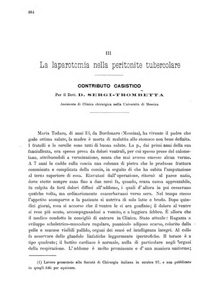 Il policlinico. Sezione chirurgica organo della Società italiana di chirurgia