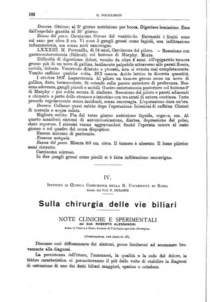 Il policlinico. Sezione chirurgica organo della Società italiana di chirurgia