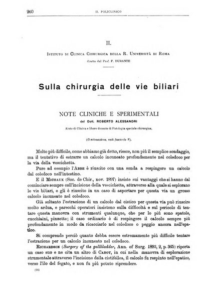 Il policlinico. Sezione chirurgica organo della Società italiana di chirurgia