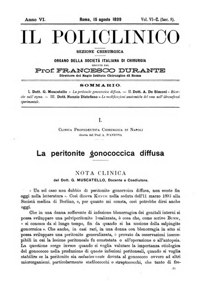 Il policlinico. Sezione chirurgica organo della Società italiana di chirurgia