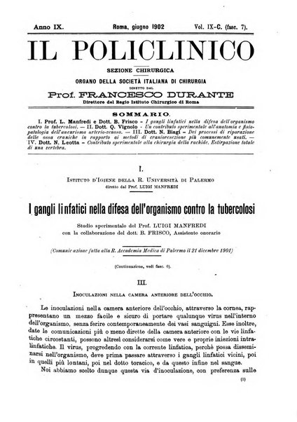 Il policlinico. Sezione chirurgica organo della Società italiana di chirurgia