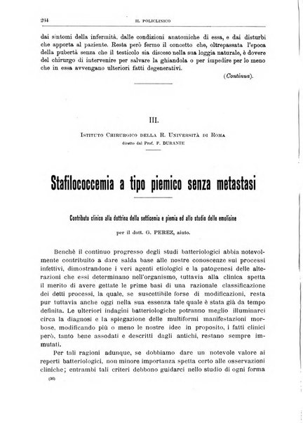 Il policlinico. Sezione chirurgica organo della Società italiana di chirurgia