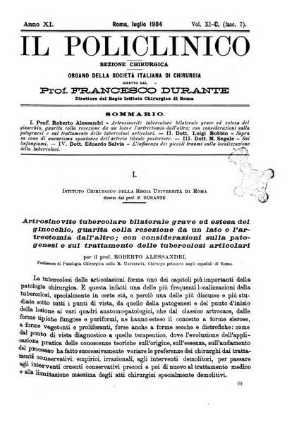 Il policlinico. Sezione chirurgica organo della Società italiana di chirurgia