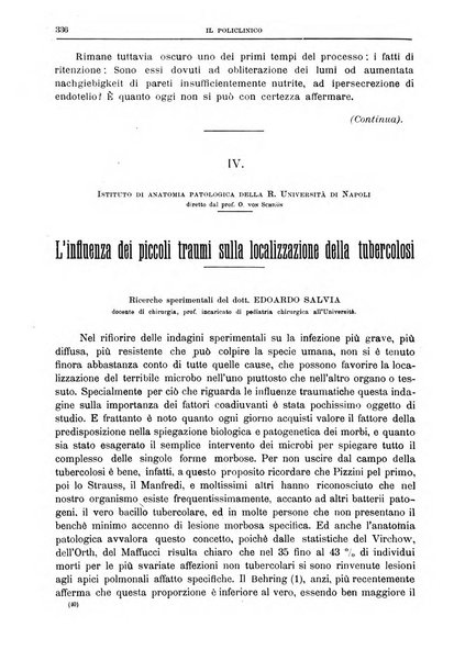 Il policlinico. Sezione chirurgica organo della Società italiana di chirurgia