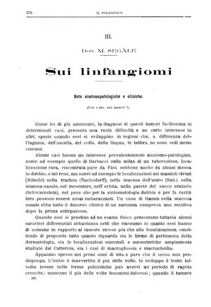 Il policlinico. Sezione chirurgica organo della Società italiana di chirurgia