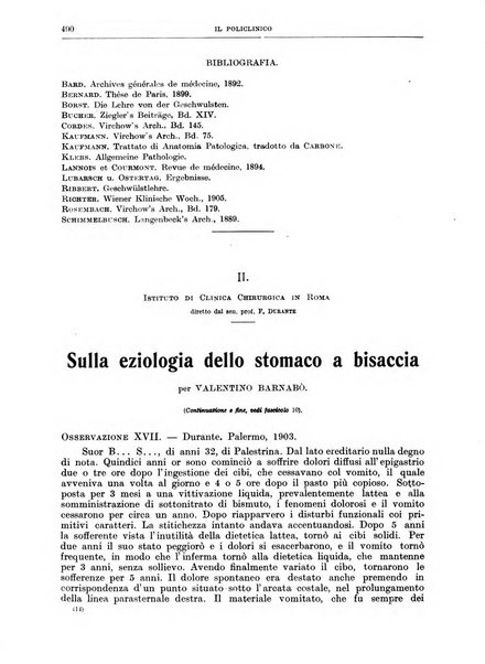 Il policlinico. Sezione chirurgica organo della Società italiana di chirurgia