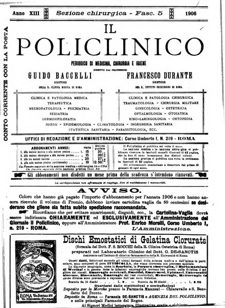 Il policlinico. Sezione chirurgica organo della Società italiana di chirurgia