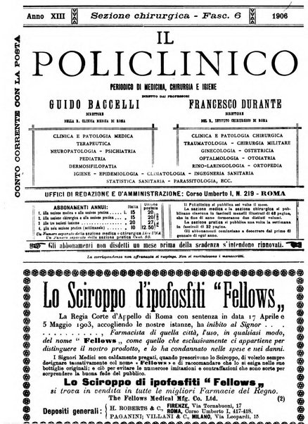 Il policlinico. Sezione chirurgica organo della Società italiana di chirurgia