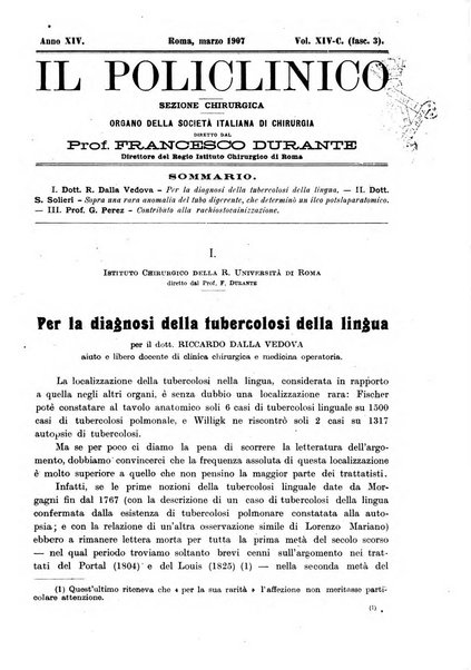 Il policlinico. Sezione chirurgica organo della Società italiana di chirurgia